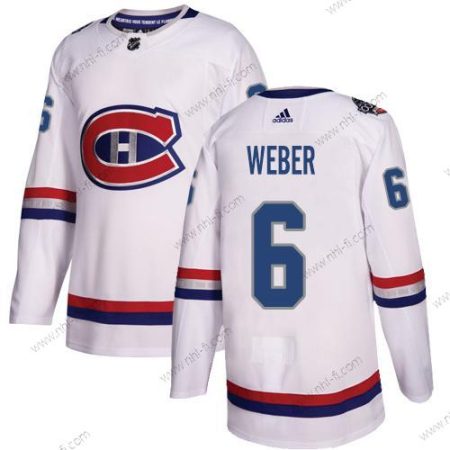 Adidas Montreal Canadiens #6 Shea Weber Valkoinen Aito 1917-2017 100th Klassinen Ommeltu NHL Paita – Miesten