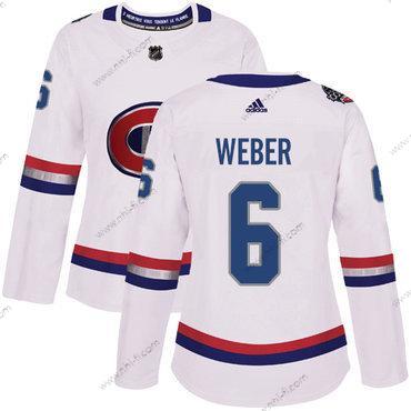 Adidas Montreal Canadiens #6 Shea Weber Valkoinen Aito 1917-2017 100th Klassinen Ommeltu NHL Paita – Naisten