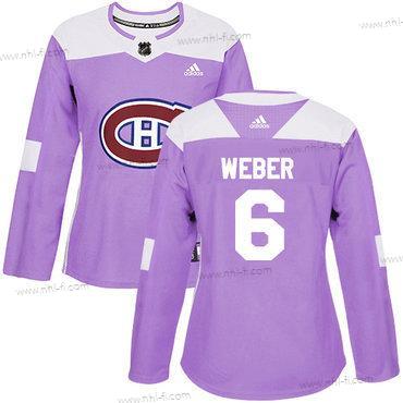 Adidas Montreal Canadiens #6 Shea Weber Violetti Aito Taistelee syöpää vastaan Ommeltu NHL Paita – Naisten