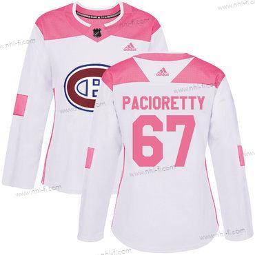 Adidas Montreal Canadiens #67 Max Pacioretty Valkoinen Pinkki Aito Ommeltu NHL Paita – Naisten