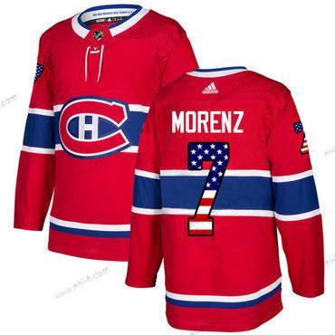 Adidas Montreal Canadiens #7 Howie Morenz Punainen Kotiottelu Aito USA Flag Ommeltu NHL Paita – Miesten