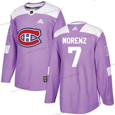 Adidas Montreal Canadiens #7 Howie Morenz Violetti Aito Taistelee syöpää vastaan Ommeltu NHL Paita – Miesten