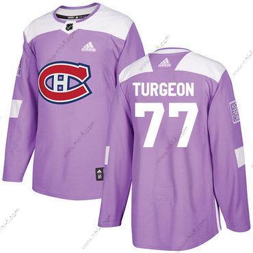 Adidas Montreal Canadiens #77 Pierre Turgeon Violetti Aito Taistelee syöpää vastaan Ommeltu NHL Paita – Miesten