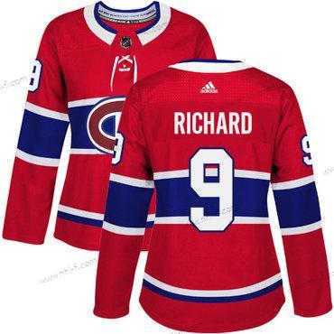 Adidas Montreal Canadiens #9 Maurice Richard Punainen Kotiottelu Aito Ommeltu NHL Paita – Naisten