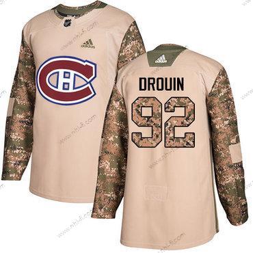 Adidas Montreal Canadiens #92 Jonathan Drouin Maastokuvio Aito 2017 Veterans Day Ommeltu NHL Paita – Miesten