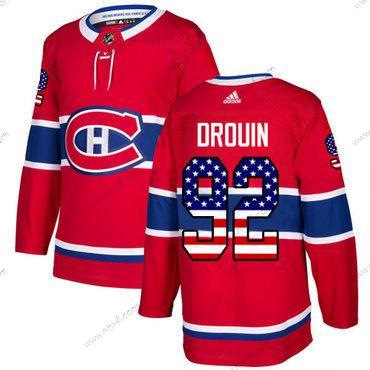 Adidas Montreal Canadiens #92 Jonathan Drouin Punainen Kotiottelu Aito USA Flag Ommeltu NHL Paita – Miesten