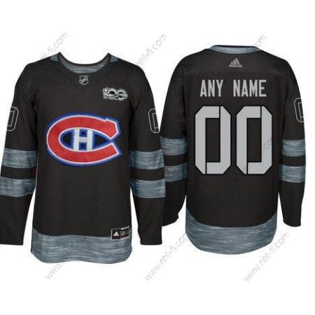 Adidas Montreal Canadiens Räätälöidyt Musta 1917-2017 100th Vuosipäivä Ommeltu NHL Paita