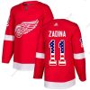 Adidas NHL Detroit Red Wings #11 Filip Zadina Aito USA Flag Punainen Paita – Miesten