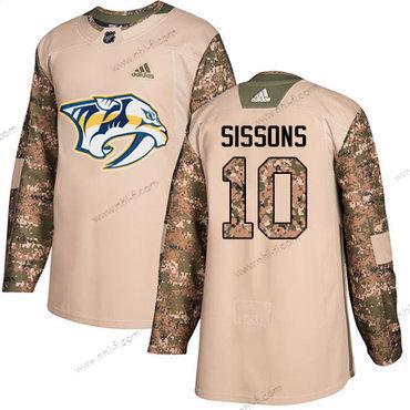 Adidas Nashville Predators #10 Colton Sissons Maastokuvio Aito 2017 Veterans Day Ommeltu NHL Paita – Miesten