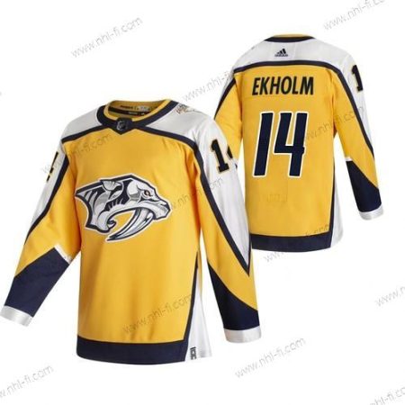 Adidas Nashville Predators #14 Mattias Ekholm Keltainen 2020-21 Käänteinen Retro Vaihtopaita NHL Paita – Miesten