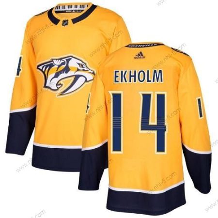 Adidas Nashville Predators #14 Mattias Ekholm Keltainen Kotiottelu Aito Ommeltu NHL Paita – Miesten