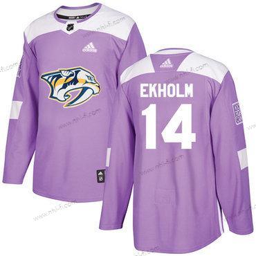 Adidas Nashville Predators #14 Mattias Ekholm Violetti Aito Taistelee syöpää vastaan Ommeltu NHL Paita – Miesten