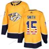 Adidas Nashville Predators #15 Craig Smith Keltainen Kotiottelu Aito USA Flag Ommeltu NHL Paita – Miesten