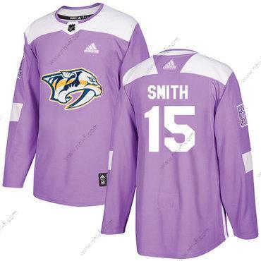 Adidas Nashville Predators #15 Craig Smith Violetti Aito Taistelee syöpää vastaan Ommeltu NHL Paita – Miesten