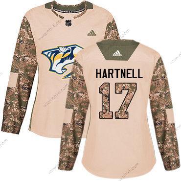 Adidas Nashville Predators #17 Scott Hartnell Maastokuvio Aito 2017 Veterans Day Ommeltu NHL Paita – Naisten