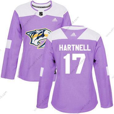 Adidas Nashville Predators #17 Scott Hartnell Violetti Aito Taistelee syöpää vastaan Ommeltu NHL Paita – Naisten