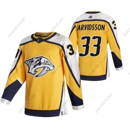 Adidas Nashville Predators #33 Viktor Arvidsson Keltainen 2020-21 Käänteinen Retro Vaihtopaita NHL Paita – Miesten