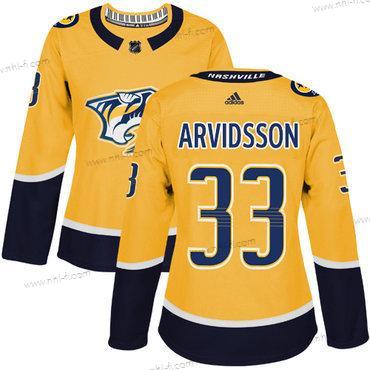 Adidas Nashville Predators #33 Viktor Arvidsson Keltainen Kotiottelu Aito Ommeltu NHL Paita – Naisten