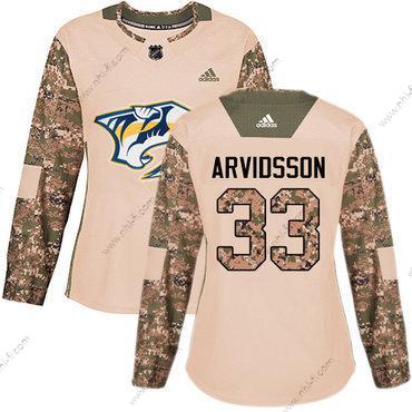 Adidas Nashville Predators #33 Viktor Arvidsson Maastokuvio Aito 2017 Veterans Day Ommeltu NHL Paita – Naisten