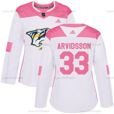 Adidas Nashville Predators #33 Viktor Arvidsson Valkoinen Pinkki Aito Ommeltu NHL Paita – Naisten