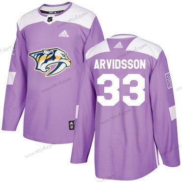 Adidas Nashville Predators #33 Viktor Arvidsson Violetti Aito Taistelee syöpää vastaan Ommeltu NHL Paita – Miesten