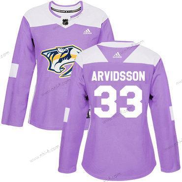 Adidas Nashville Predators #33 Viktor Arvidsson Violetti Aito Taistelee syöpää vastaan Ommeltu NHL Paita – Naisten