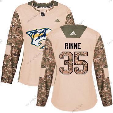 Adidas Nashville Predators #35 Pekka Rinne Maastokuvio Aito 2017 Veterans Day Ommeltu NHL Paita – Naisten