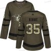 Adidas Nashville Predators #35 Pekka Rinne Vihreä Salute to Service Ommeltu NHL Paita – Naisten