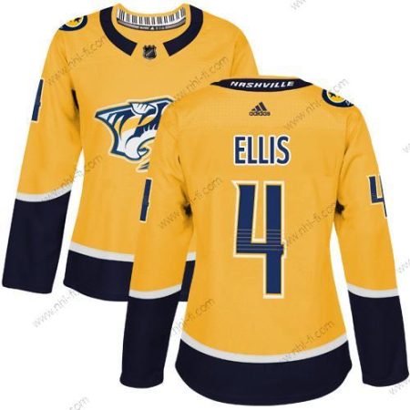 Adidas Nashville Predators #4 Ryan Ellis Keltainen Kotiottelu Aito Ommeltu NHL Paita – Naisten