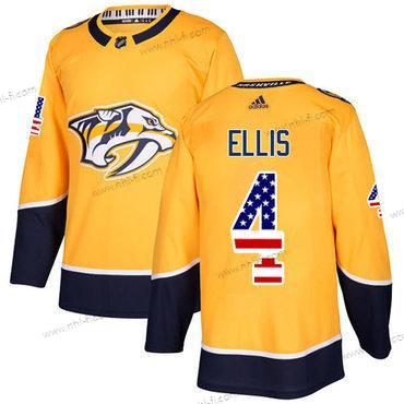 Adidas Nashville Predators #4 Ryan Ellis Keltainen Kotiottelu Aito USA Flag Ommeltu NHL Paita – Miesten