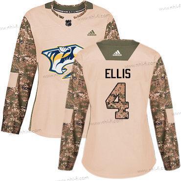 Adidas Nashville Predators #4 Ryan Ellis Maastokuvio Aito 2017 Veterans Day Ommeltu NHL Paita – Naisten