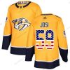 Adidas Nashville Predators #59 Roman Josi Keltainen Kotiottelu Aito USA Flag Ommeltu NHL Paita – Miesten