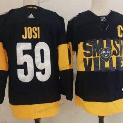 Adidas Nashville Predators #59 Roman Josi Musta 2022 Stadium Series Ommeltu NHL Paita – Miesten