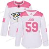 Adidas Nashville Predators #59 Roman Josi Valkoinen Pinkki Aito Ommeltu NHL Paita – Naisten