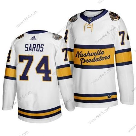 Adidas Nashville Predators 74 Juuse Saros Valkoinen 2020 Talvi Klassinen Paita – Miesten