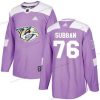 Adidas Nashville Predators #76 P.K Subban Violetti Aito Taistelee syöpää vastaan Ommeltu NHL Paita – Miesten