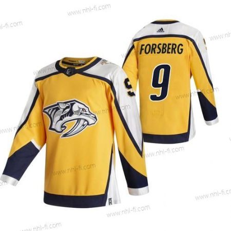 Adidas Nashville Predators #9 Filip Forsberg Keltainen 2020-21 Käänteinen Retro Vaihtopaita NHL Paita – Miesten