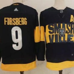 Adidas Nashville Predators #9 Filip Forsberg Musta 2022 Stadium Series Ommeltu NHL Paita – Miesten