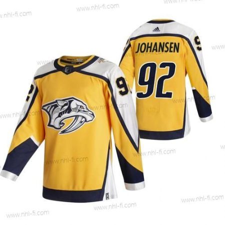 Adidas Nashville Predators #92 Ryan Johansen Keltainen 2020-21 Käänteinen Retro Vaihtopaita NHL Paita – Miesten