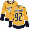 Adidas Nashville Predators #92 Ryan Johansen Keltainen Kotiottelu Aito Ommeltu NHL Paita – Naisten