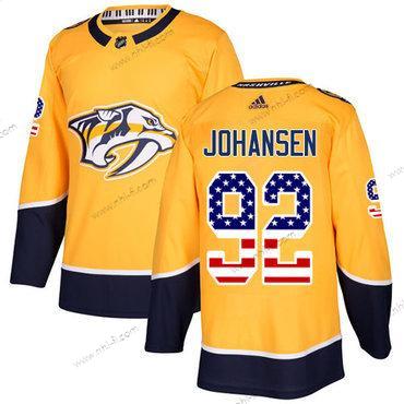 Adidas Nashville Predators #92 Ryan Johansen Keltainen Kotiottelu Aito USA Flag Ommeltu NHL Paita – Miesten