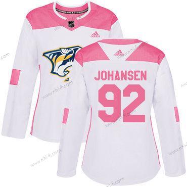 Adidas Nashville Predators #92 Ryan Johansen Valkoinen Pinkki Aito Ommeltu NHL Paita – Naisten