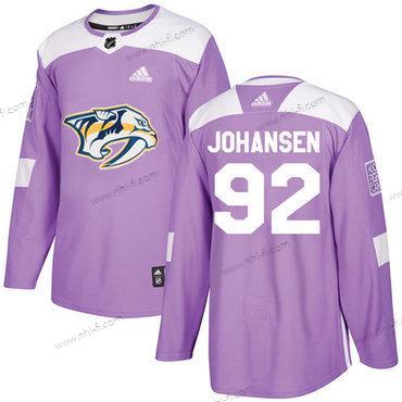 Adidas Nashville Predators #92 Ryan Johansen Violetti Aito Taistelee syöpää vastaan Ommeltu NHL Paita – Miesten