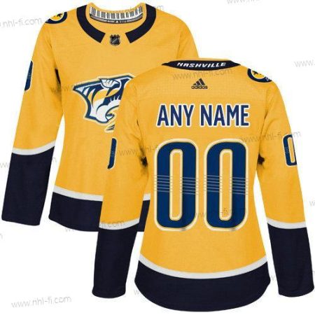 Adidas Nashville Predators Räätälöidyt Aito Kulta Kotiottelu NHL Paita – Naisten