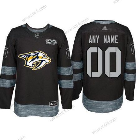 Adidas Nashville Predators Räätälöidyt Musta 1917-2017 100th Vuosipäivä Ommeltu NHL Paita