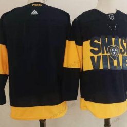 Adidas Nashville Predators Tyhjä Musta 2022 Stadium Series Ommeltu NHL Paita – Miesten