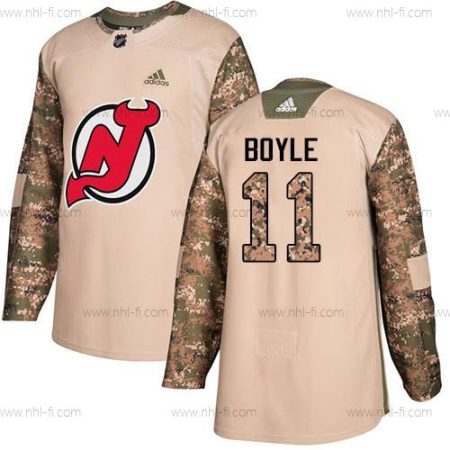 Adidas New Jersey Devils #11 Brian Boyle Maastokuvio Aito 2017 Veterans Day Ommeltu NHL Paita – Miesten