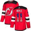 Adidas New Jersey Devils #11 Brian Boyle Punainen Kotiottelu Aito USA Flag Ommeltu NHL Paita – Miesten