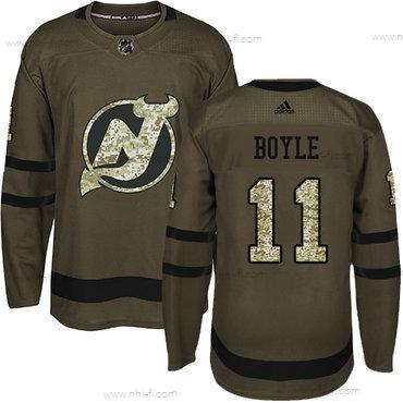 Adidas New Jersey Devils #11 Brian Boyle Vihreä Salute to Service Ommeltu NHL Paita – Miesten