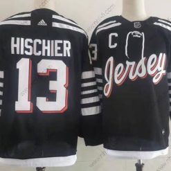 Adidas New Jersey Devils #13 Nico Hischier Musta 2021-22 Vaihtopaita Primegreen Aito Pro Pelaaja Vieras Paita – Miesten